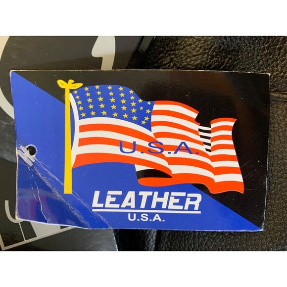 New Mens Black USA Leather Biker Vest 4XL Combat Trucker Gun Pocket RHH10564 - Picture 10 of 11